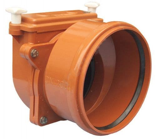 Затвор канализационный безнапорный с заслонкой из нерж стали монтажным лючком 200 мм HL 720.0